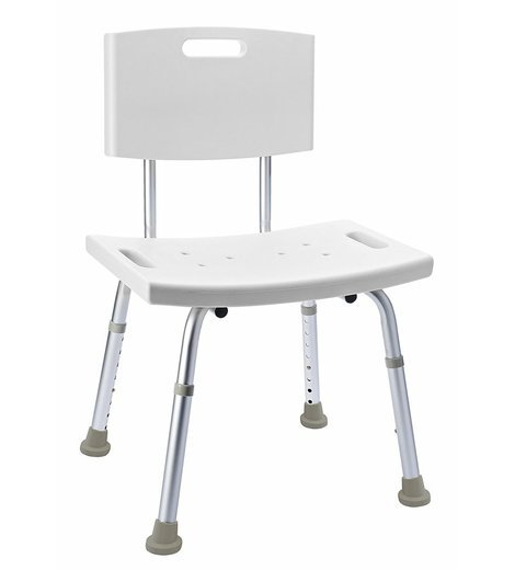 HANDICAP židle s opěradlem, nastavitelná výška, bílá