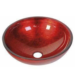 MURANO ROSSO IMPERO skleněné umyvadlo na desku, průměr 40cm, červená AL5318-63