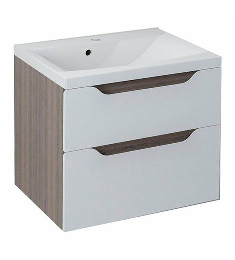 WAVE umyvadlová skříňka 60x65x47,8cm, bílá/mali wenge