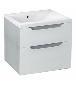 WAVE umyvadlová skříňka 60x65x47,8cm, bílá/dub stříbrný