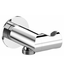 Držák sprchy kulatý, otočný, s vyústěním, chrom