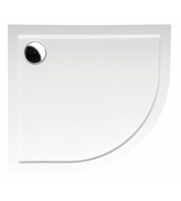 RENA L sprchová vanička z litého mramoru, čtvrtkruh 90x80cm, R550, levá, bílá 72890