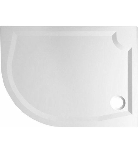RIVA sprchová vanička z litého mramoru, čtvrtkruh 100x80cm, pravá, bílá