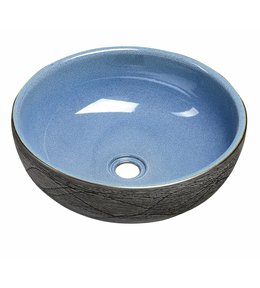PRIORI keramické umyvadlo na desku, Ø 41 cm, modrá/šedá PI020