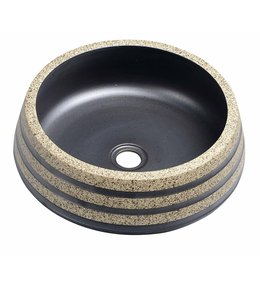 PRIORI keramické umyvadlo na desku, Ø 41cm, černá/kámen PI021
