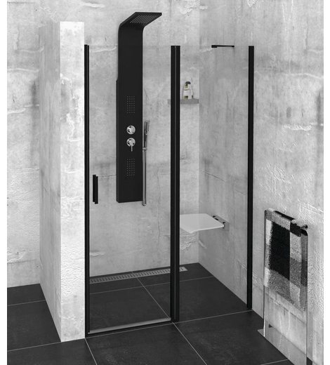 ZOOM LINE BLACK sprchové dveře 1000mm, čiré sklo