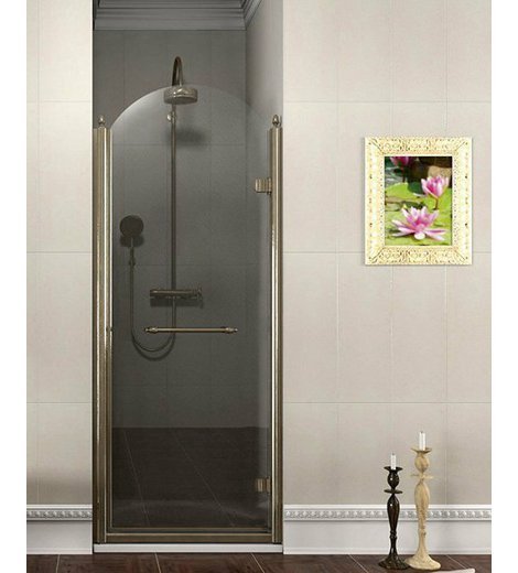 ANTIQUE sprchové dveře otočné, 900mm, pravé, ČIRÉ sklo, bronz