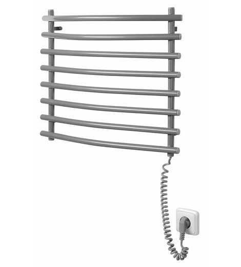 Elektrický sušák ručníků, 570x465mm, 72W, šedý hliník-metalíza (RAL9007)