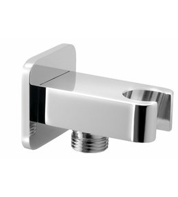 Držák sprchy hranatý, pevný, s vyústěním, chrom JM540 Držák sprchy hranatý, pevný, s vyústěním, chrom JM540