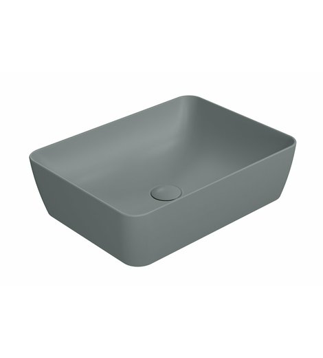 SAND/NUBES keramické umyvadlo na desku 50x38cm, agave mat