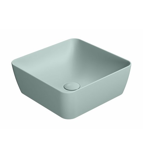 SAND/NUBES keramické umyvadlo na desku 38x38cm, ghiaccio mat