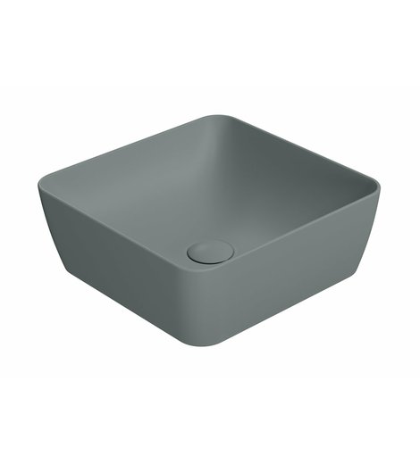 SAND/NUBES keramické umyvadlo na desku 38x38cm, agave mat