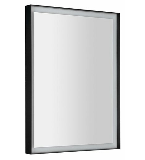 SORT zrcadlo s LED osvětlením 60x80cm, černá mat