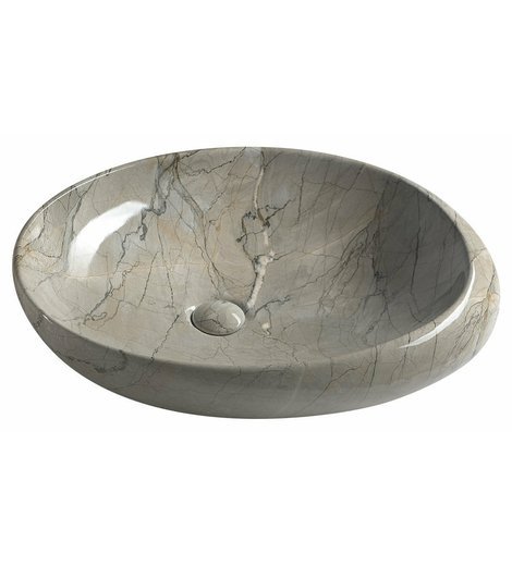 DALMA keramické umyvadlo na desku, 68x44 cm, grigio