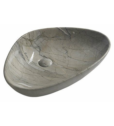 DALMA keramické umyvadlo na desku, 58,5x39 cm, grigio