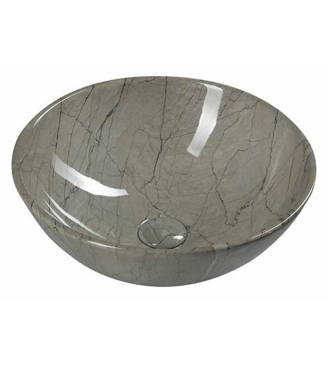 DALMA keramické umyvadlo na desku, Ø 42 cm, grigio