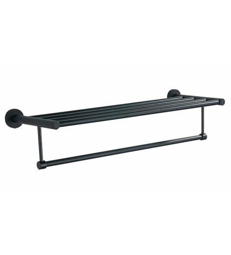 SAMBA polička na ručníky s hrazdou, černá