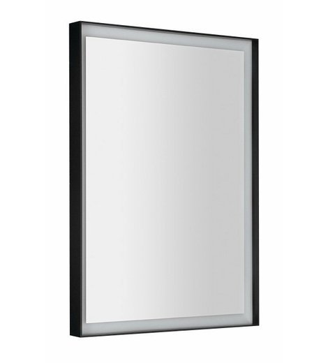 SORT zrcadlo s LED osvětlením 47x70cm, černá mat