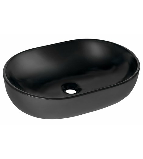 CALEO keramické umyvadlo na desku, 60x42cm, černá mat