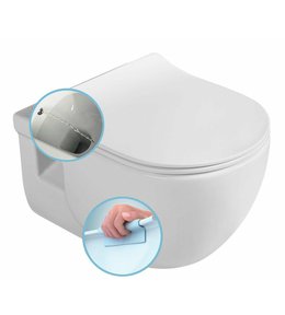 BRILLA CLEANWASH závěsná WC mísa s bidetovou sprškou, Rimless, 36,5x53cm, bílá 100612
