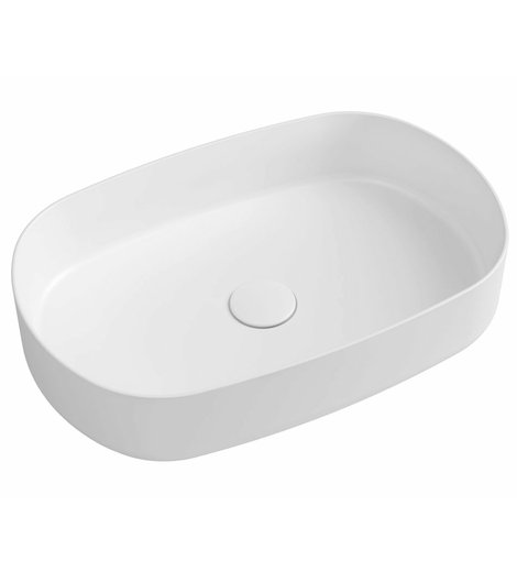 INFINITY OVAL keramické umyvadlo na desku, 55x36cm, bílá