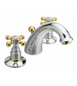 ANTEA tříprvková umyvadlová baterie s výpustí, chrom/zlato