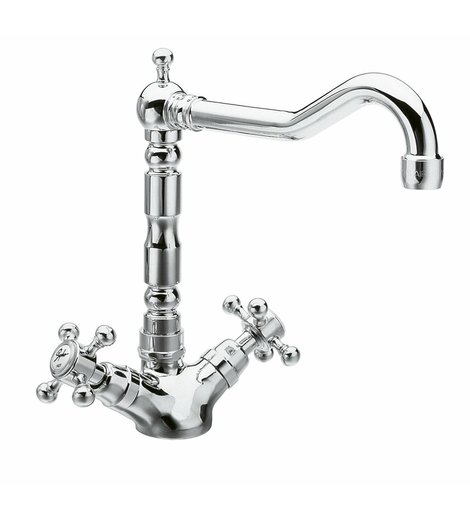 ANTEA stojánková dřezová baterie s retro hubicí, chrom