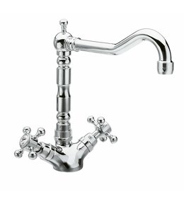 ANTEA stojánková dřezová baterie s retro hubicí, chrom