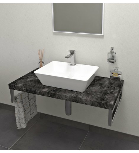 AVICE deska pod umyvadlo 80x50cm, tl.5cm, štípaný kámen