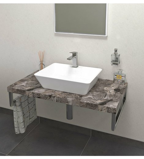 AVICE deska pod umyvadlo 90x50cm, tl.5cm, šedý kámen