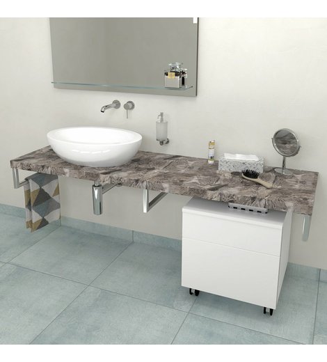 AVICE deska pod umyvadlo 130x50cm, tl.5cm, šedý kámen