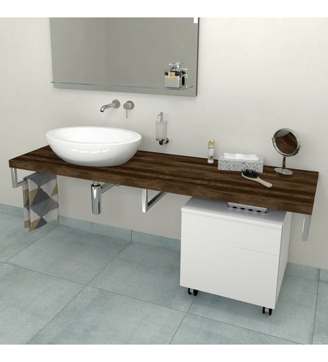 AVICE deska pod umyvadlo 160x50cm, tl.5cm, dub tmavý