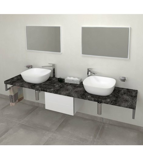 AVICE deska pod umyvadlo 220x50cm, tl.5cm, štípaný kámen