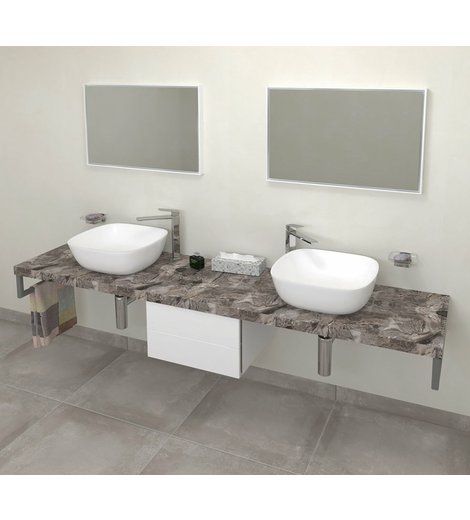 AVICE deska pod umyvadlo 250x50cm, tl.5cm, šedý kámen