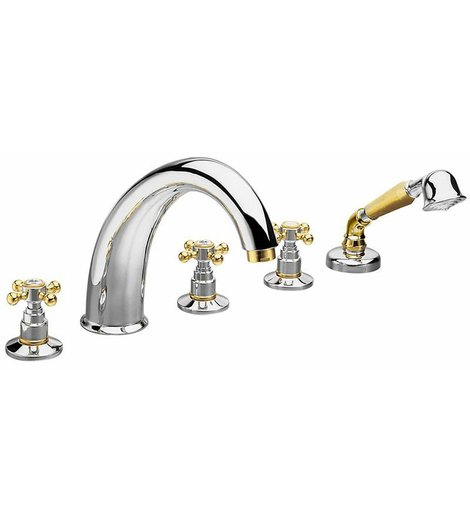 ANTEA pětiprvková baterie na okraj vany, chrom/zlato