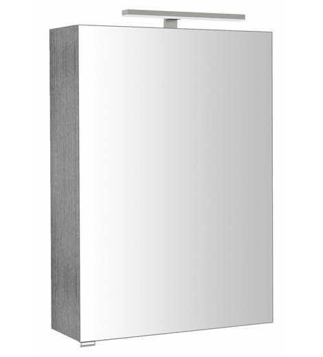 RIWA galerka s LED osvětlením, 50x70x17cm, dub stříbrný