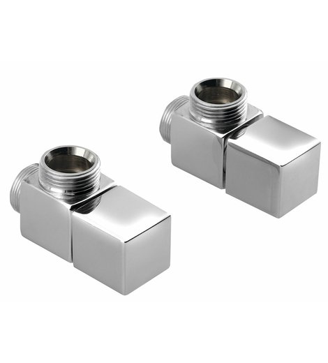 CUBE připojovací sada ventilů ruční rohová, chrom