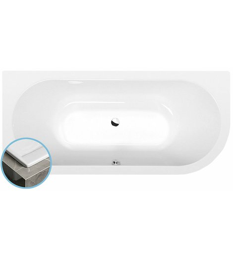 VIVA L SLIM asymetrická vana 175x80x47cm, bílá