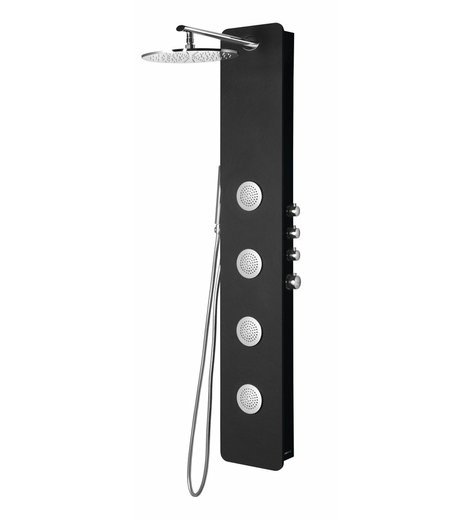 SPIRIT ROUND termostatický sprchový panel nástěnný, 250x1550mm, černá
