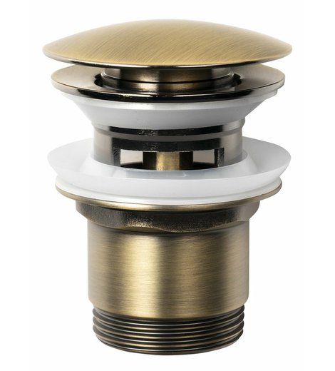 Umyvadlová výpust 5/4“, click-clack, velká zátka, 30-45mm, tmavý bronz