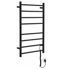 REDONDO elektrický sušák ručníků, kulatý, 500x900 mm, 75 W, černá mat