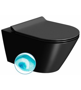 KUBE X závěsná WC mísa, Swirlflush, 36x55cm, černá dual-mat 941526