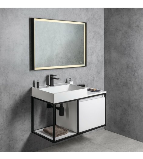 Koupelnový set SKARA 100, černá mat / bílá mat