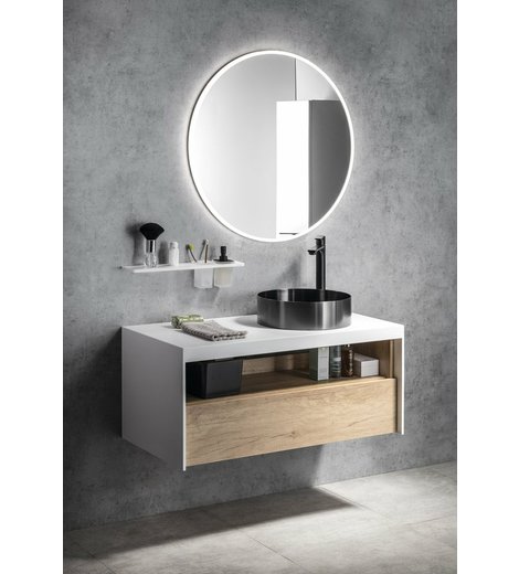 Koupelnový set VIERA 100, dub alabama / bílá mat