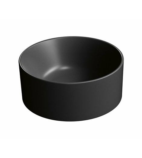 KUBE X keramické umývátko na desku, průměr 32cm, černá mat