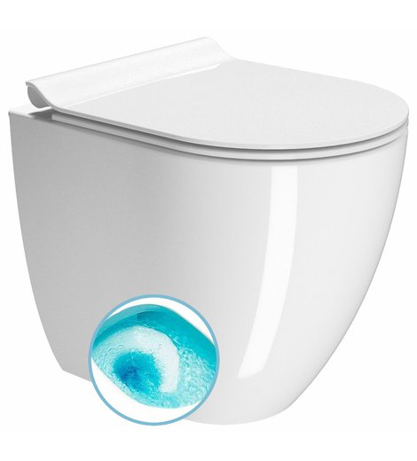 PURA WC mísa stojící, Swirlflush, 36x50cm, spodní/zadní odpad, bílá ExtraGlaze