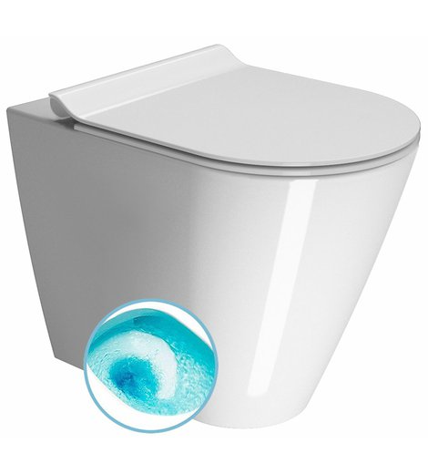 KUBE X WC mísa stojící, Swirlflush, 36x55cm, spodní/zadní odpad, bílá ExtraGlaze