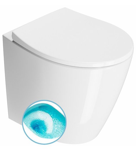 MODO WC mísa stojící, Swirlflush, 37x52cm, spodní/zadní odpad, bílá ExtraGlaze