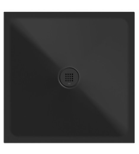 Keramická sprchová vanička, čtverec 80x80x2cm, černá mat