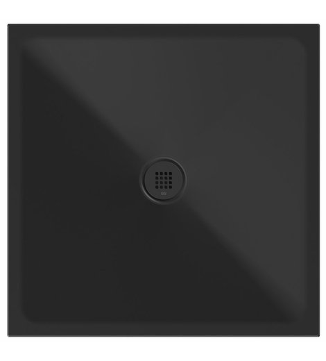 Keramická sprchová vanička, čtverec 90x90x2cm, černá mat